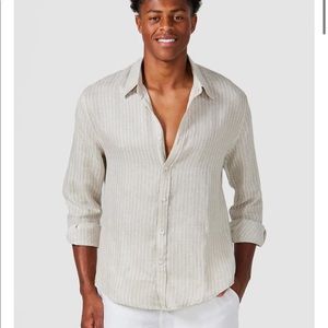 Brand New - Tan Striped Linen Shirt